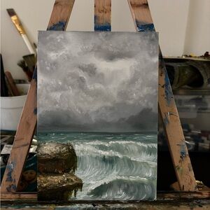 Stormy Seascape Canvas Art Oil painting